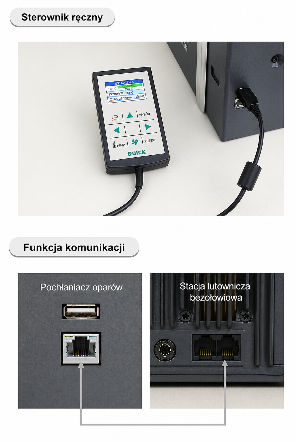 . Kontroler ręczny, komunikacja z urządzeniami inteligentnymi i diagnostyka pracy